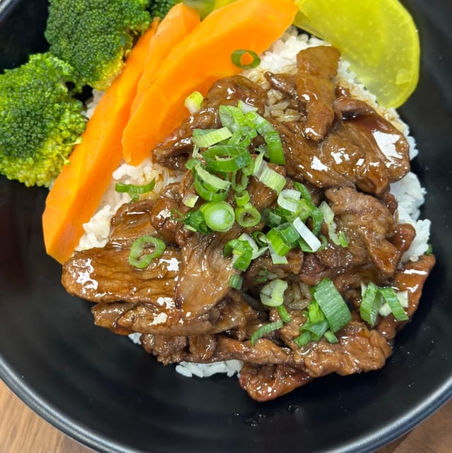 Grilled Sliced Beef Teriyaki.